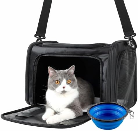 Pet Big Cat Rabbit Puppy Dog Body Large Medium Small Soft Car 18x11x11 Collapsible Travel Transport Cage Carrier Bag 0-15 15-20 lbs TSA Mr Peanuts Delta Southwest FAA Airline Approved(Large)