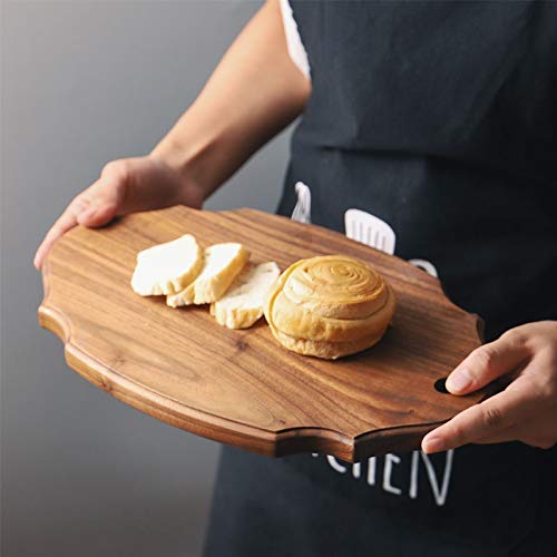 Tagliere da Cucina in Legno di Noce per Carne, Formaggio, Pane, Verdure, Frutta, Adatto per Coltelli da Cucina, D,D