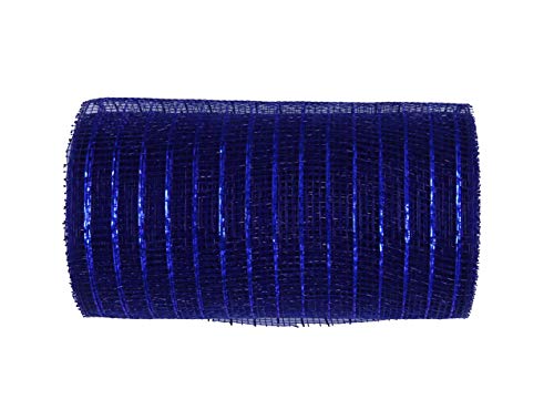 6 inch x 30 feet(10 Yards)-YYCRAFT Metallic Poly Mesh Ribbon(Navy)