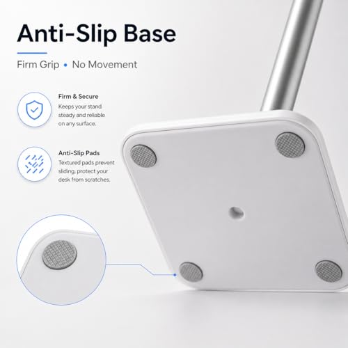 Image of Street27 Headphone Stand for Desk - Aluminum Alloy Desktop Headset Holder with Anti-Slip Base | Gaming Headphones Stand for PC, Studio & Office Use (WHITE)