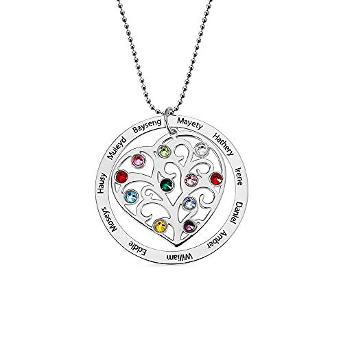 Family Tree Necklace Tree of Life Pendant Mom Grandmother Gift