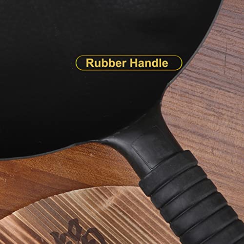 Wok de Hierro Fundido Negro 34 cm con Mango de Goma miniatura 6
