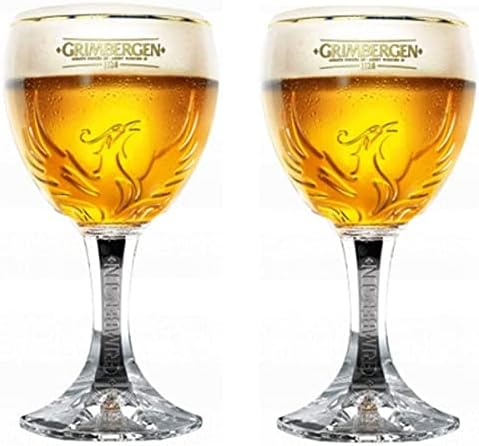 TUFF LUV Official Nucleated Grimbergen Belgian Beer Chalice / Glass 33CL [Set of 2]