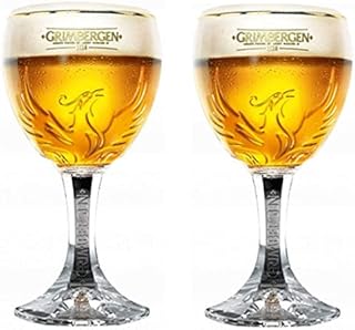 TUFF LUV Official Nucleated Grimbergen Belgian Beer Chalice / Glass 33CL [Set of 2]