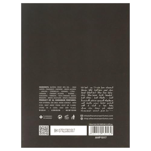 Al Haramain Amber Oud Carbon EDP For Men (3.33 Fl Oz)