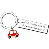 AMZQ New Driver Gifts Drive Safe Keyring for Women Men Daughter Son Passed Driving Test Gifts Christmas Birthday Gifts for Trucker Boyfriend Husband Dad