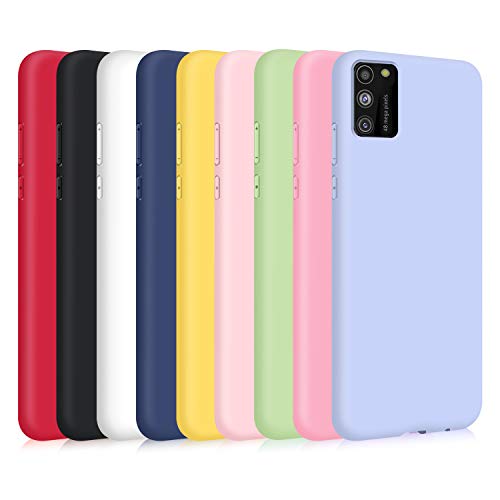 TVVT 9X Coque pour Samsung Galaxy A41, Étui Antichoc Unie Couleur Ultra Mince Souple Silicone Flexible TPU Housse - Noir, Bleu Foncé, Jaune, Violet, Rose, Rouge, Blanc, Vert Menthe, Rose Foncé Cover