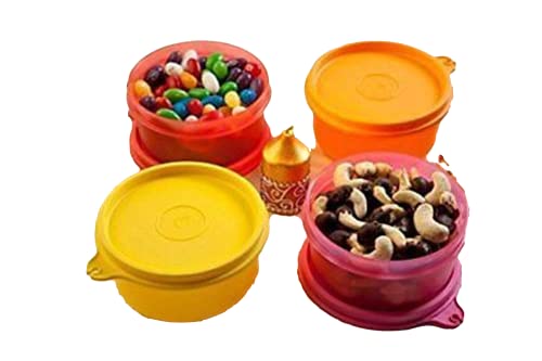 Tupperware Tropical Twin Round for Fruits, Dahi, Gravy -210 Ml (4Pc)