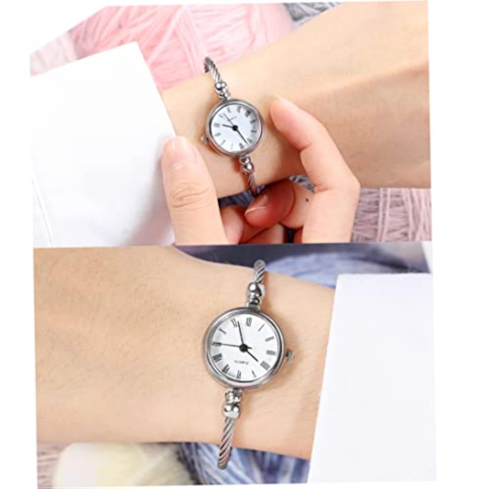 Women's Fashionable Small Round Dial Bracelet Watch, Thin Strap Quartz