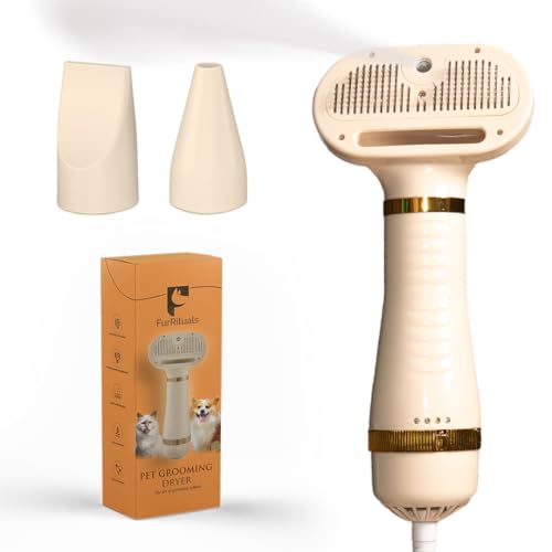 Pet Steam Brush Grooming Dryer for Dogs & Cats – 3-in-1 Grooming Tool with Gentle Steam, Low Noise...