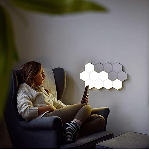 Image of Hexagonal Wall Light, Touch Sensitive Modular LED Night Light, DIY Geometry Splicing Hex for Living Room, Bedrooms, DIY Lovers, Gifts - US Plug (6 PCS)