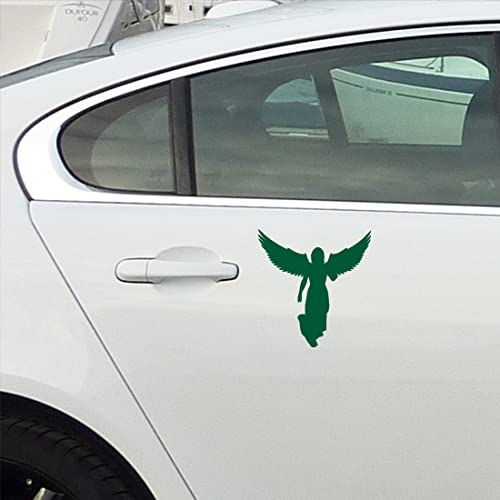 Image of Angel With Wings (Green) (Set Of 2) Premium Waterproof Vinyl Decal Stickers For Laptop Phone Accessory Helmet Car Window Bumper Mug Tuber Cup Door Wall Decoration