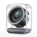 KIMMOO Rechargeable USB Desk Fan, Quiet with Turbo Airflow, 100 Speeds, Digital Display, 90° Rotating, Small Battery Desktop Fans for Bedroom Home Office Travel, Black