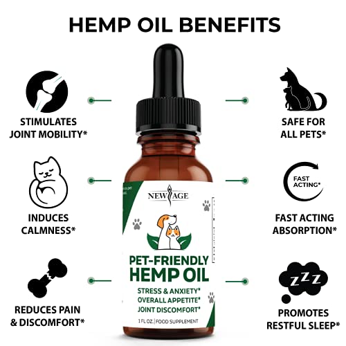 Natural Hemp Oil for Dogs and Cats by NEW AGE - Dog Calming Aid - Supports Hip and Joint Health, Mobility, Immunity - Pet Hemp Oil Rich in Omega 3, 6, 9 – 2 Pack - Image 3