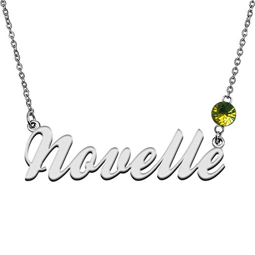 GR859C Personalized Charm Name Necklace with Birthstone for Best Friends Novelle