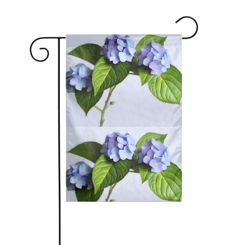 YYHHAOFA Drapeau de jardin motif hortensia décoration de cour 30,5 x 45,7 cm pour jardin, terrasse, balcon