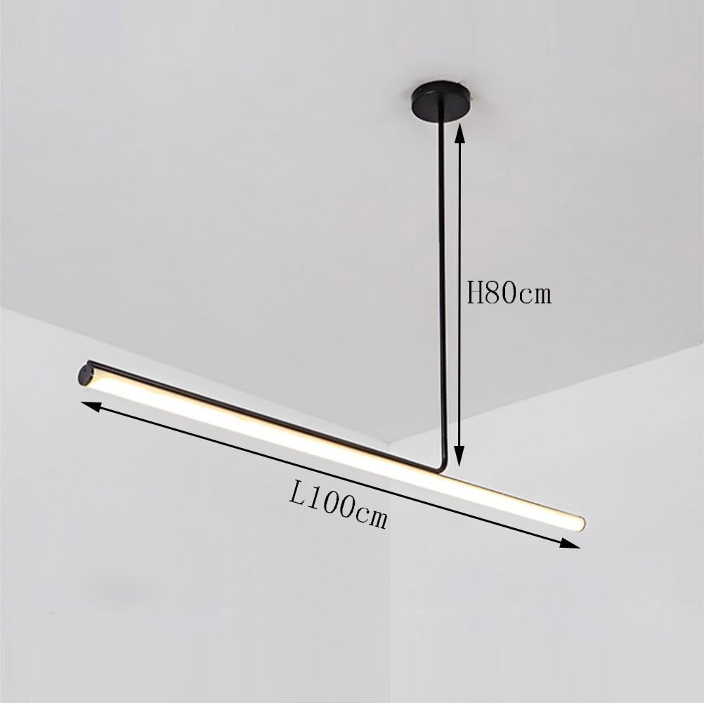 Lampada a Sospensione a LED da 40 W, Moderna, dimmerabile, per Tavolo da Pranzo, con Telecomando, Design lineare, Lampada a Sospensione per Soggiorno, Ufficio, Cucina, Isola, Ristorante