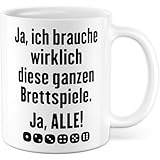 Tasse de jeu de société avec inscription « Ja, ich brauchche wirklich diese...