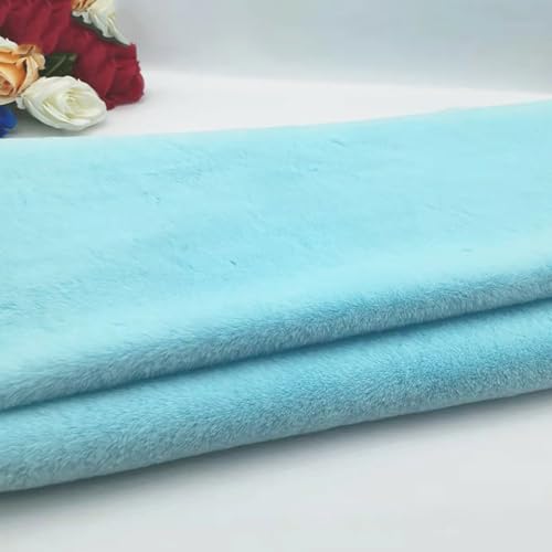 Tissu en fausse fourrure duveteuse 11mm loisirs créatifs bleu
