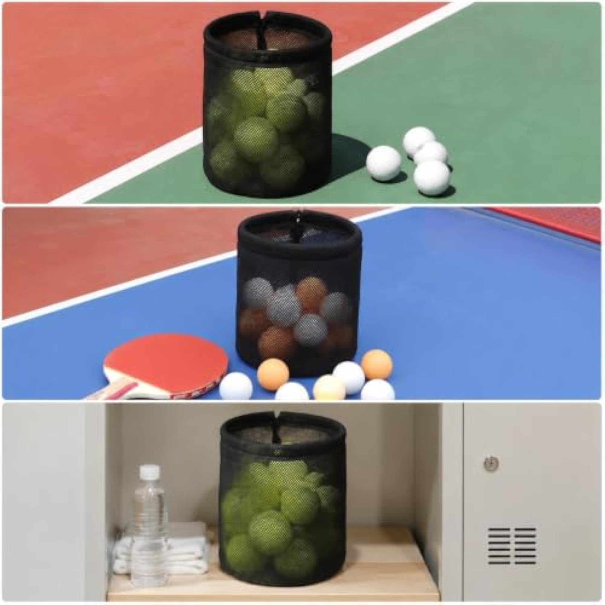 Breathable Mesh Drawstring Bag for Golf and Tennis Balls, Black
