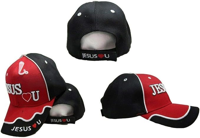 Flakita's Novelties Jesus Hearts (Loves) You Christ Christian Acrylic Adjustable Embroidered Cap Hat