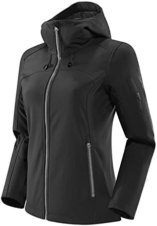 TAK Women's Softshell Jacket Packable Light Coat Black-M