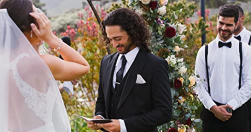 Leatherette Wedding His Hers Vow Books - Modern Vows Vegan Leather Perfect Gifts Wedding Day Her Officiant Book - Bride Groom Notebook Small Vow Renewal Booklet 5.5" X 3.9" (40 Pages, Vow Starter Card Included) #TOP5