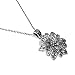 Antique Silver Tone Round Flowers Pendant Necklace Chain Long Necklace (Antique Style 2)