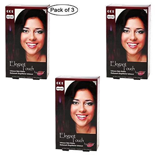Hair Color Black #001 Elegant Touch by PUR-est (Pack of 3)