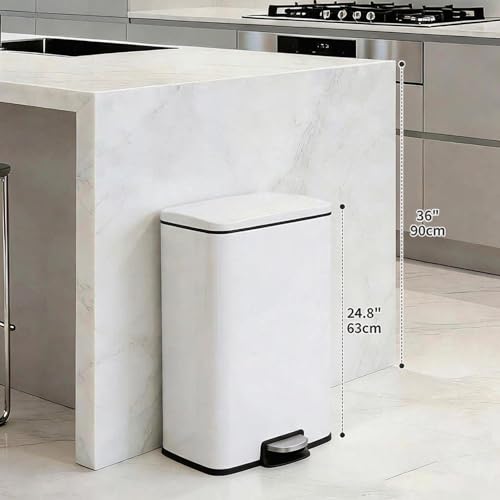 Caneca de basura rectangular de acero inoxidable 50L miniatura 7