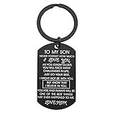 To My Son Gifts from Mom for Christmas - To My Son Keychain from Mother for Birthday Valentine’s...