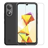 Romozi for ZTE Blade A33S Case with Tempered Glass Screen Protector Silicone...