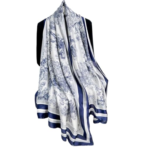 Image of Printed Poly Silken feel Scarf Stole for Women | Stylish, Soft, & Lightweight | Satin Feel Neck Scarf, Hair Scarf, Head Scarf for Women