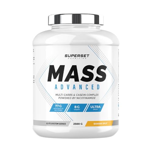 Superset Nutrition - Geavanceerd Gewichtstoename Programma - Mass Advanced 2,5kg Banana Split - Créatine Hardcore 1,5 kg Orange - Afbeelding 5