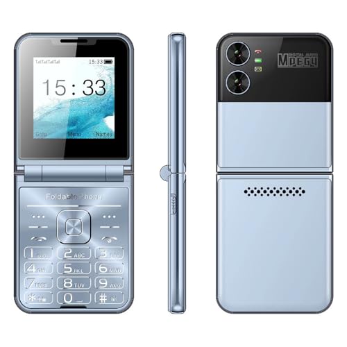 Téléphone Portable à Rabat pour Personnes âgées, Téléphone Portable 2,6 Pouces, débloqué, 2G, Gros Bouton, Son Fort, Téléphone de Base pour Personnes âgées (Blue)