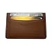 nxnworldwide Slim Card Holder, Genuine Leather, Multiple Card Slots, 6 Fashion Colors (Brown)