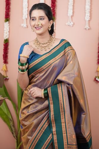 Image of SGF11 Women's Kanjivaram Pure Soft Silk Saree With Unstitched Blouse Piece