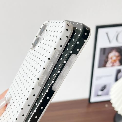 Yeddabox for iPhone 17 Case Cute Polka Dot Phone Case Soft TPU Slim Shockproof Phone Cover for Women Girls, White by Yeddabox - Image 4