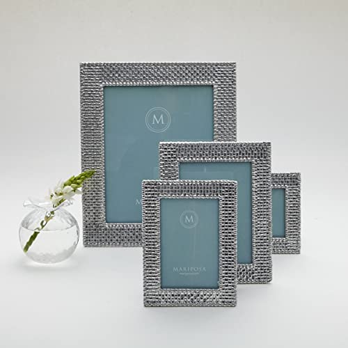 Mariposa Basketweave Frame, 5X7 Inch, Silver #TOP1