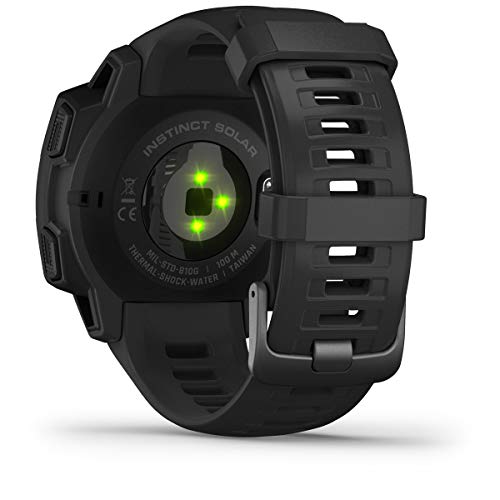Image of Garmin Instinct Solar Tactical, Solar-Powered Rugged Outdoor Smartwatch with Tactical Features, Built-in Sports Apps and Health Monitoring, Black