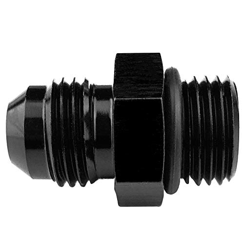 12AN O-ring Boss to 12AN Male Flare Adapter Fitting 12 AN Flare Twin Hose Union fuel Pump Rail Line Aluminum Black Anodized JIC 12 AN to AN 12 Oring
