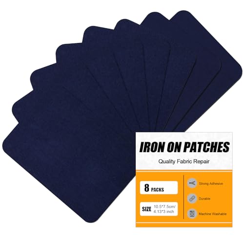 Iron on Patches Repair for Fabric Clothes - 8pcs, 3"x4.2"