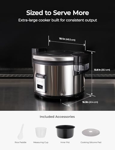 CUCKOO Commercial Rice Cooker & Warmer, Extra Large Rice Cooker 30-Cup Uncooked / 60-Cup Cooked, Professional Industrial Grain Cooker with Large Capacity, Easy One-Touch Operation, Silver (CR-3055)