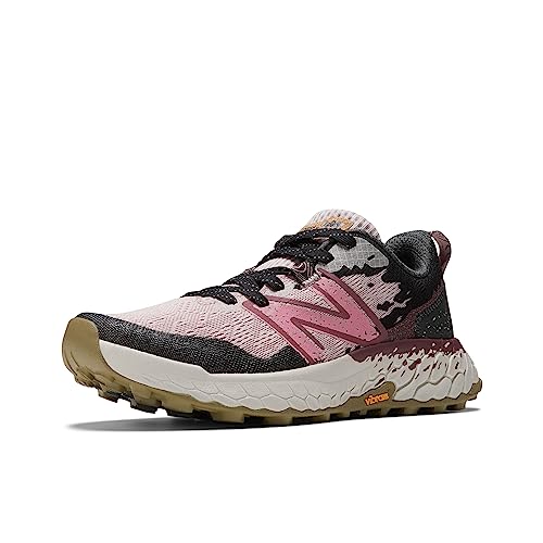 New Balance Tênis de corrida feminino Fresh Foam X Hierro V7 Trail, Rosa Pedra/Blacktop/Borgonha Lav