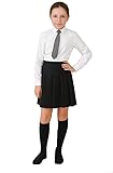 INSAFIANS Girl's School Skirts Grey Black High Waist All Around Pleated Skirt School Uniform 9 10 11 12 13 14 15 16 Years (UK, Age, 15 Years, 16 Years, Regular, Black)