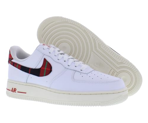 Foto von Nike Herren Air Force 1 Lv8 Basketballschuhe, Weiß/University Red-Stadion-Grün, 42.5 EU