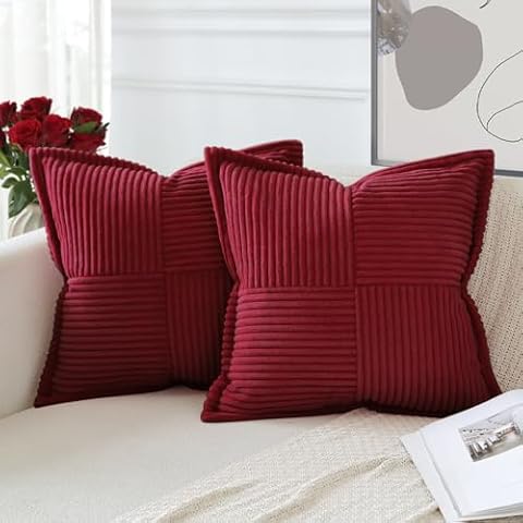 Artscope Corduroy Cushion Covers Pack of 2 Cover