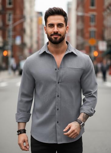 Image of Lymio Men Shirt || Solid Shirt for Man || Full Sleeve || Casual Style (Packs Also Available) (Utility)