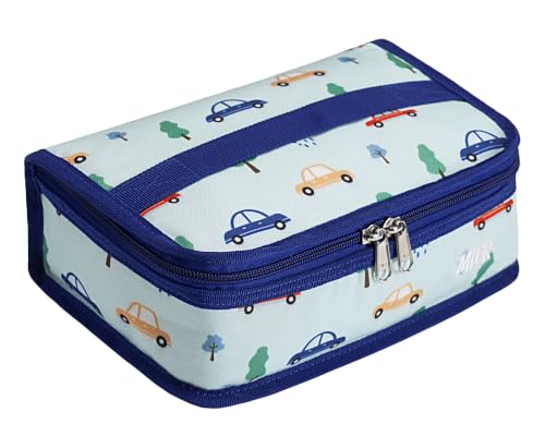 MIER Small Lunch Bag for Kids & Adults Compact Insulated Lunch Box,Navy Car
