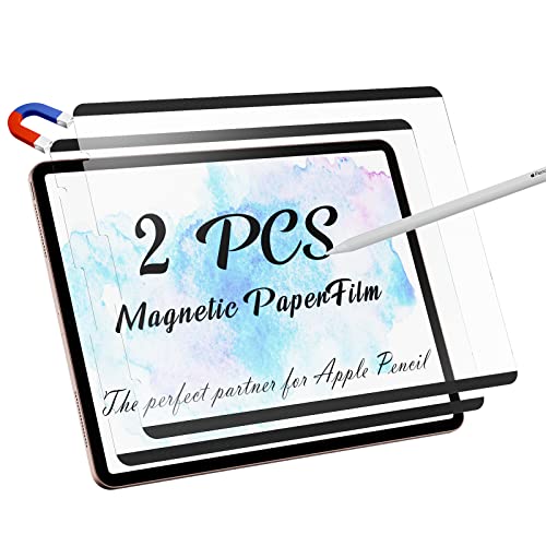 Image of Peslv 2 Pack Magnetic Screen Protector for iPad Pro 12.9 Inch 2018-2022, Feel Like Writing Drawing On Paper, Removable Matte Anti Glare